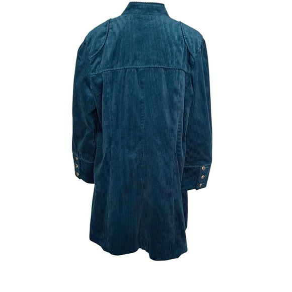 Roaman’s Corduroy Coat Jacket Women’s Plus Size 18W Gold Tone Buttons Teal - Picture 4 of 7